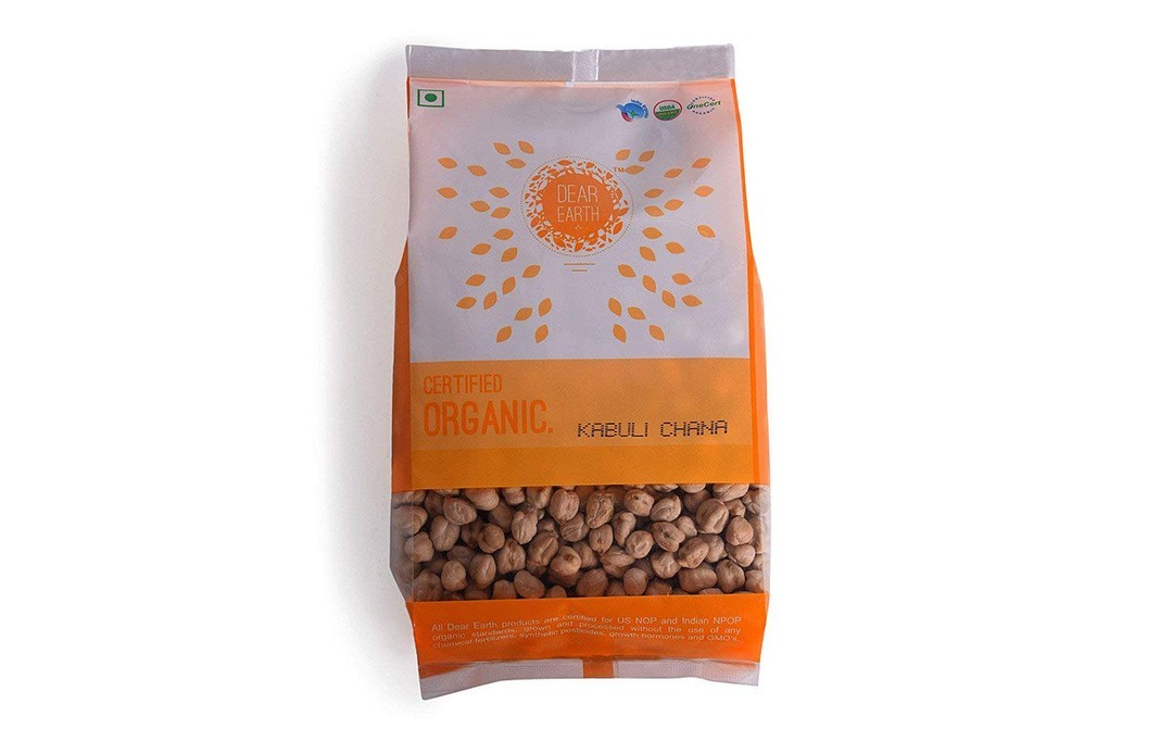 Dear Earth Certified Organic Kabuli Chana   Pack  500 grams